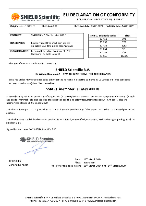 PDF SMARTLine™无菌乳胶 400 DI